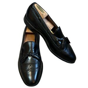 Allen Edmonds Manford Black Leather Tassel Loafers Wingtip Dress Shoes size 9 C